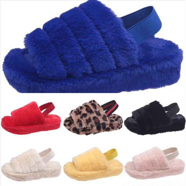 

dyl house winter women open toe's new plush slippers furry slippers female bedroom plush shoes suede soft non-slip flat women, Black