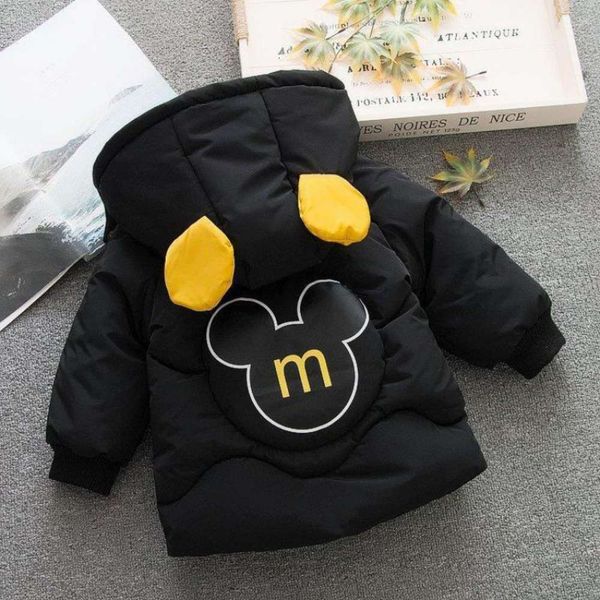 

autumn and winter 0-2.5 years 3 boys' children's 6 down cotton clothes 7 babies' 9 months old coat, Black