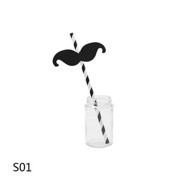 

20pcs funny paper drinking straws black red striped beard lips paper straws for wedding engagement party decoration supplies bbyiav
