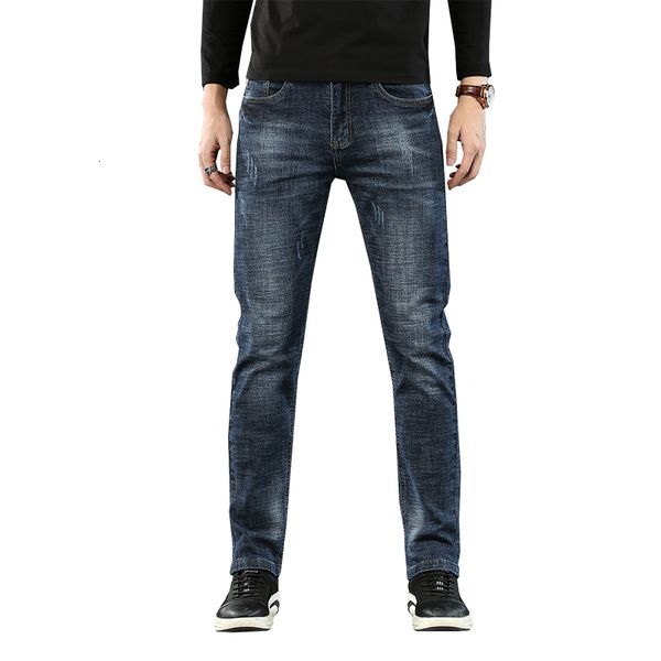

2020 men's blue modal fabric business casual stretch jean trousers male brand jeans