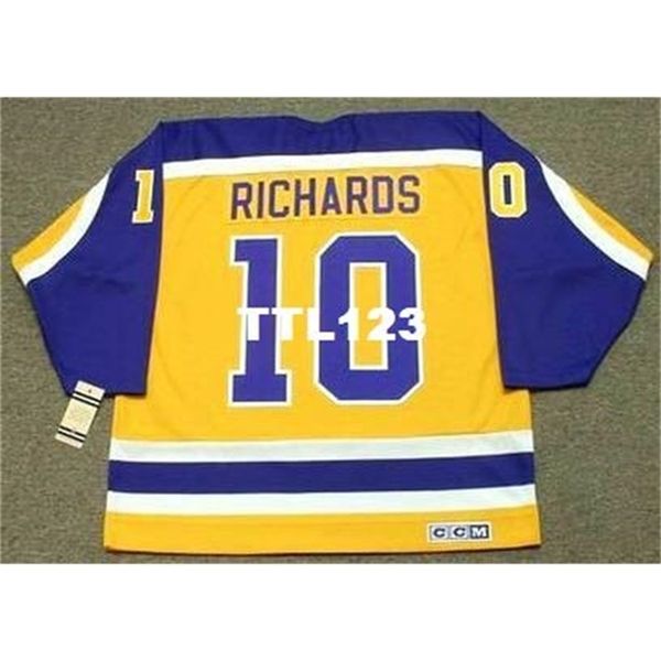 

121 #10 mike richards los angeles kings 1980's ccm vintage home hockey jersey or custom any name or number retro jersey, Black