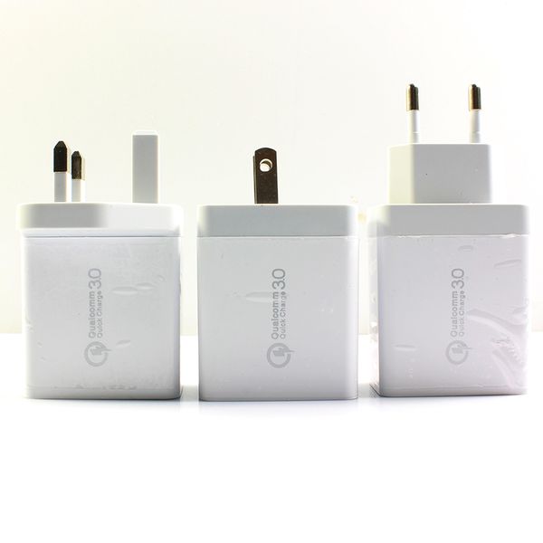 Реальная быстрая зарядка 3.0 USB Wall Charger Eu/US/UK Plug Мобильный телефон Fast Chare Portable Tupting Adapter Adapter