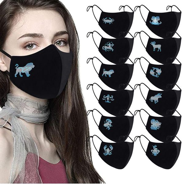 

face new christmas reusable caps fabric winter mask facial protective mouth cover constellation print mask#yl5