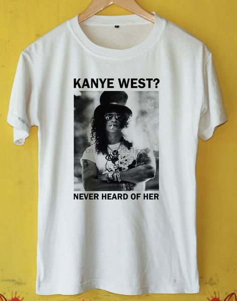 

slash guns n roses kanye west never heard of her t-shirt men women s-xxl cotton tee shirt outfit casual sport hooded sweatshirt hoodie