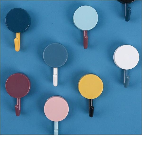 

10pcs solid color punching door without trace nail small hook clothes hook mounted wall hook wall hooks decorativ wmtzke