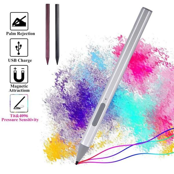 

2020 new stylus pen anti-lost 4096 pressure sensitivity active stylus with magnetic attachment for surface pro 4/5/6