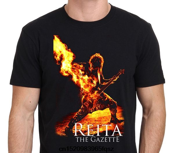 

printed sleeve men's new style crew neck short sleeve the gazette reita flaming guitar bassist hoodie designers t shirts sweatshirt