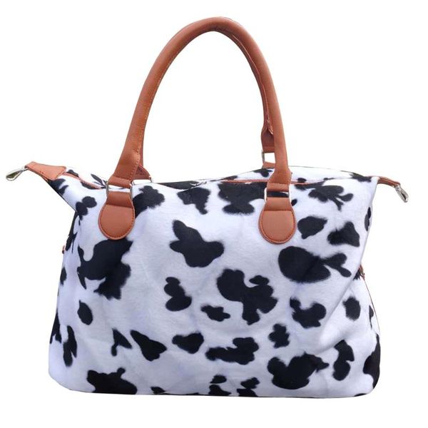 

women travel handbag cow leopard stripes large capacity bag female handbags fashion outdoors lady girl big luggage bags hand bag