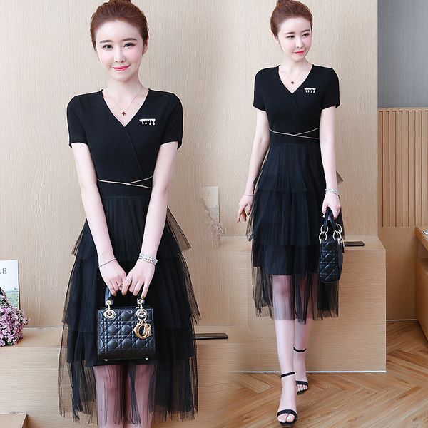 

women's woman ladies will see with cleavage v retailers great mesh plus size casual thin party dress jzml, Black;gray