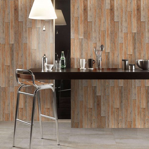 

amj imitation wood grain wall diy kitchen oil proof beautification paste waterproof and stain ristant bedroom wallpaper