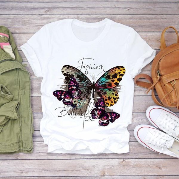 

women t-shirts butterfly 90s style short sleeve summer atutumn ladies print lady womens graphic t shirt female tee t-shirt, White