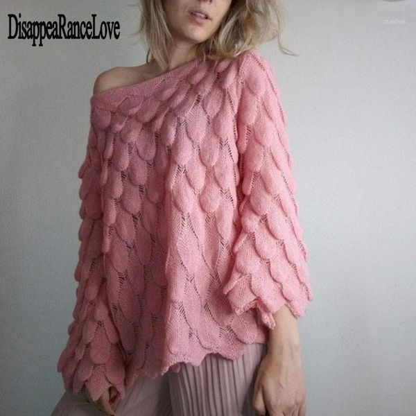 

modish off shoulder floral knitted sweater women slash neck pullover casual slim pull femme cable knit winter clothes1, White;black