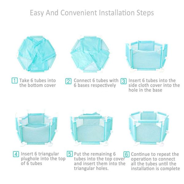 

children hexagonal playpen playard toys washable ocean ball pool set tent for babies toddler newborn infant safe crawling wmtxxv xhlove