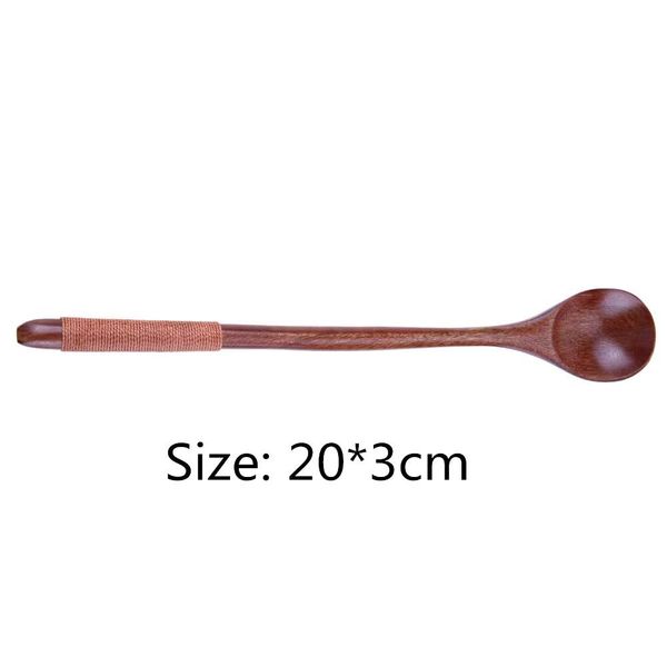 

1pc long spoons wooden korean style 10.9 inches 100 natural wood long handle round spoons for soup cooking mixing stirr h sqcore