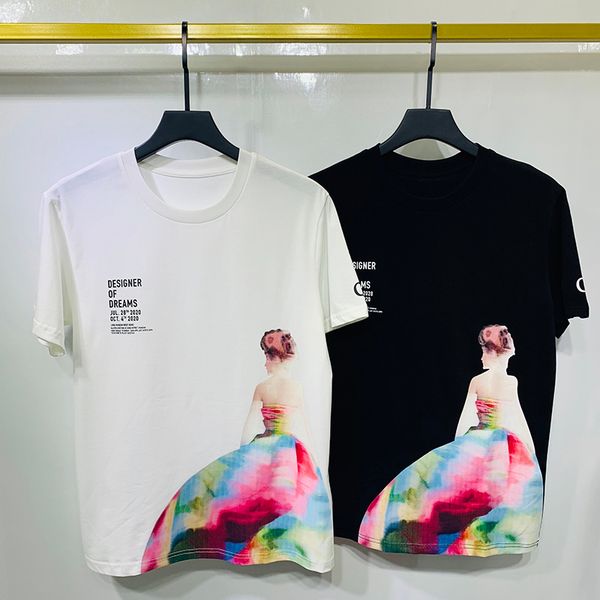 

20fw spring summer europe america shanghai fashion show designer of dream tee t shirt women street casual cotton tshirt, White;black