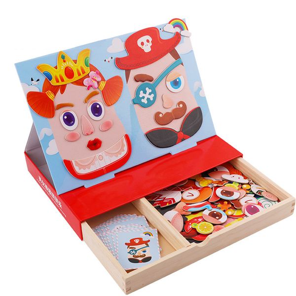 

4 styles educational games animal boy girl car 3d magnetic puzzle wooden toys for children with original box