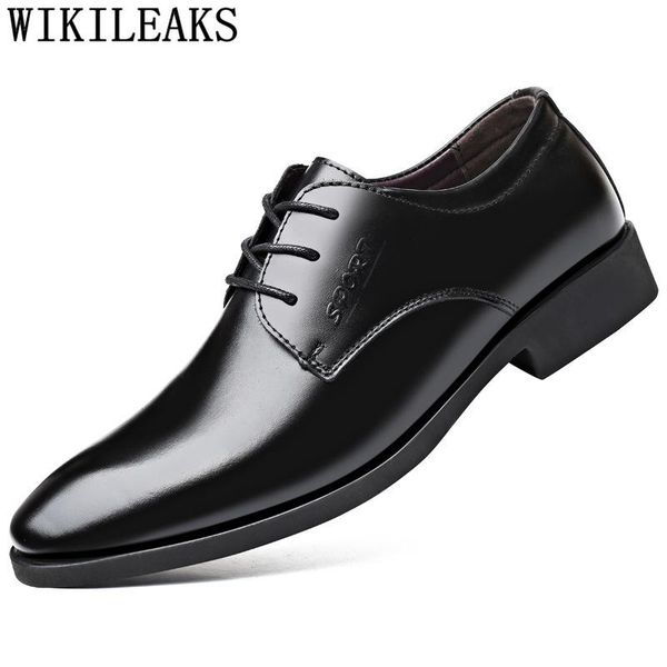 

italian dress men business shoes coiffeur office black dress formal shoes men genuine leather brown classic ayakkabi