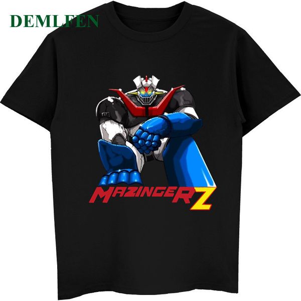 

mazinger z print men's short sleeve o neck male funny casual anime tees streetwear sport hooded sweatshirt hoodie men t shirt
