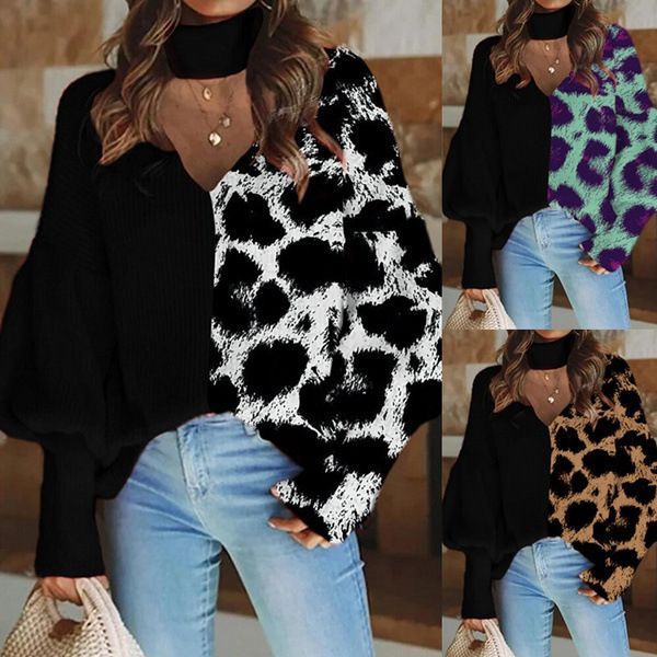 

женщины дизайнеры одежды с длинным рукавом 2020 леопардовый пуловеры экипаж шеи щитовые сыпучие тенниска для женщин, White
