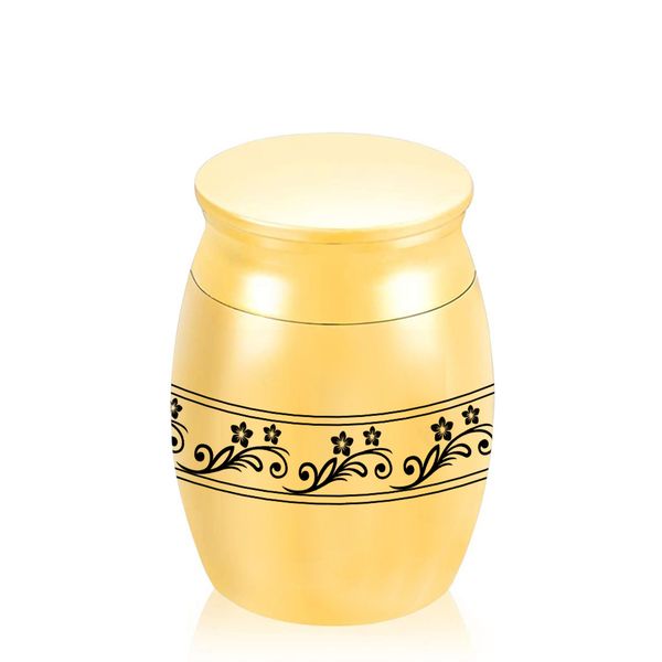 

30x40mm 5 color cremation pendant urn for ashe pet/human engraved with flowers aluminum alloy memorial urn funeral jar, Silver