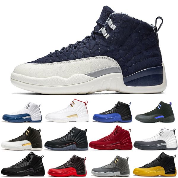 

2022 man basketball shoes 12 12s black purple blue stone cny dark concord grey fiba french royal gamma gym red o-black reverse taxi the mast, White;red