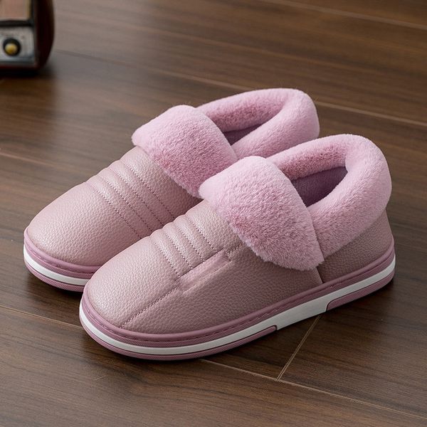 

flurry slippers woman shoes winter 2020 slip on plush warm female footwear indoor non slip waterproof home slipper plus size y1124, Black