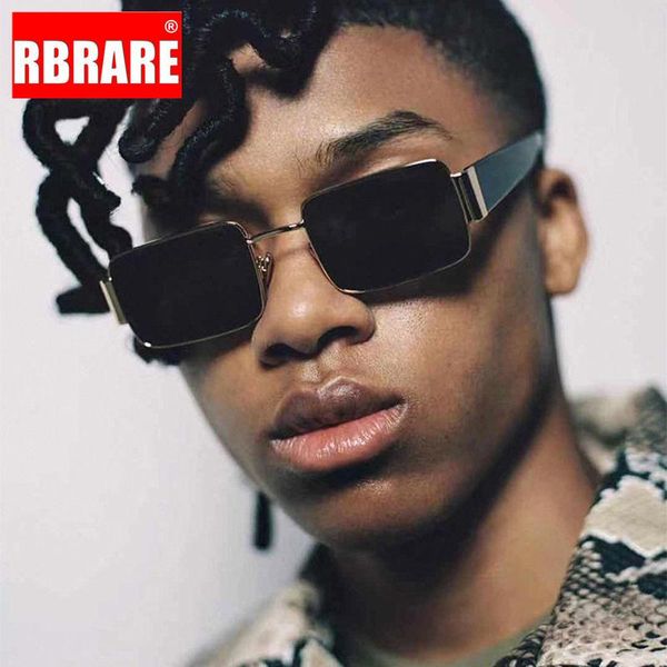 

rbrare alloy square sunglasses for men designer sunglasses women punk vintage men retro shades for women, White;black