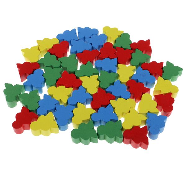 

50 pieces assorted color human shape wooden chess for kids board games school toys
