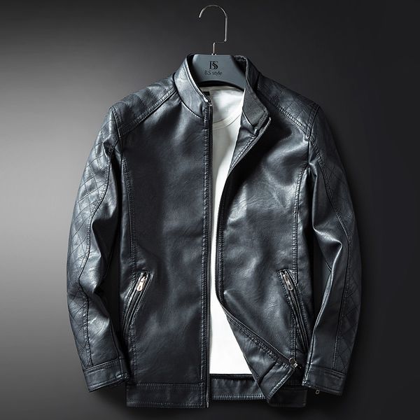 

2021 new biker leather of the brown men's plutonium jackets clothes velvet jacket moto m-3xl sqoh, Black