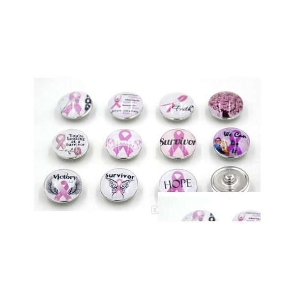 

shipping pink ribbon breast cancer awareness snap buttons charms 18mm diy snaps interchangeable buttons for snap jewelry bracelet jr7gy