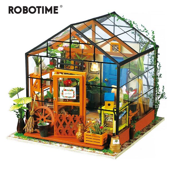 

robotime 5 kinds diy doll house with furniture children miniature dollhouse wooden kits toy dg 1011