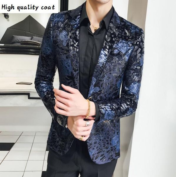 

quality high easy care new gold velvet blue fashion suit mens spring europe britpop blazers retro slim fit wedding suits for men, White;black