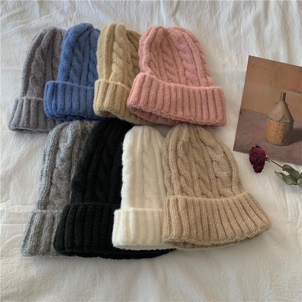 

beanie/skull caps firm offers will deserve to act the role of warm sweet twist thickening hat knitting lovers color into pure joker, Blue;gray