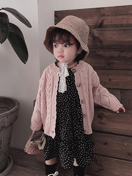 

pullover girl 2021 spring summer knitwear children long sleeve baby sweater cardigan jackets infants kids causal solid color clothes, Blue