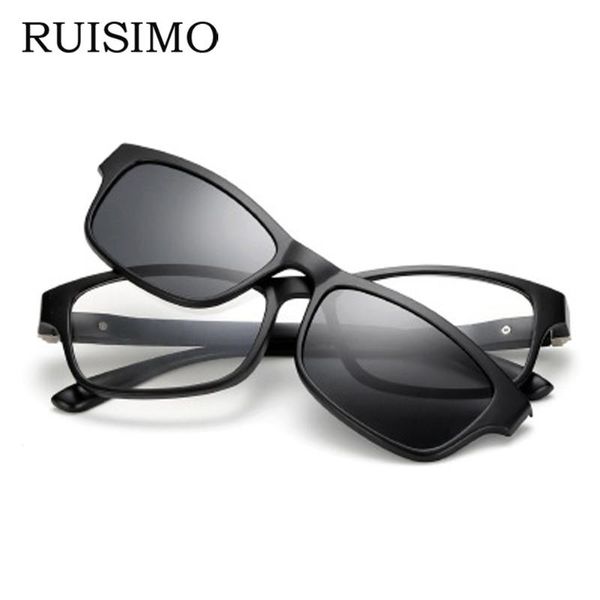 

sunglasses ruisimo magnet polarized polaroid clip mirrored on glasses men custom prescription myopia, White;black