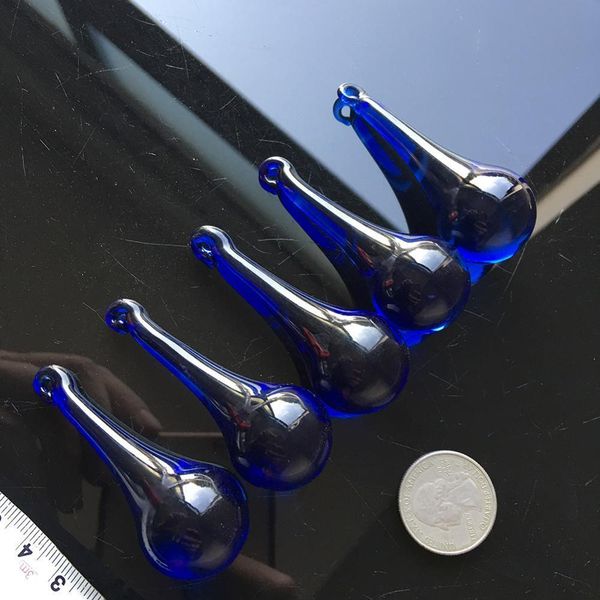 

5pcs 60mm blue glass water drop chandelier pendants crystal curtain parts icicle crystal chandelier suncatcher diy h bbyqsw