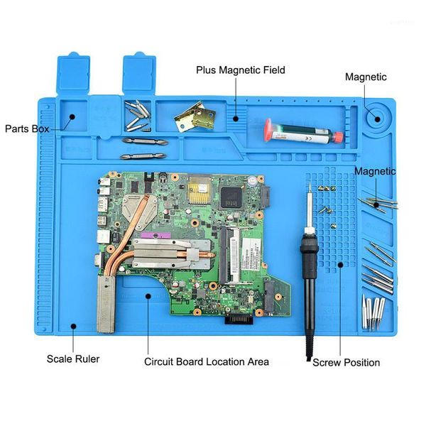 

dwz mobile phone computer repair silicone insulation table mat with magnetic, bga insulating platform t40331