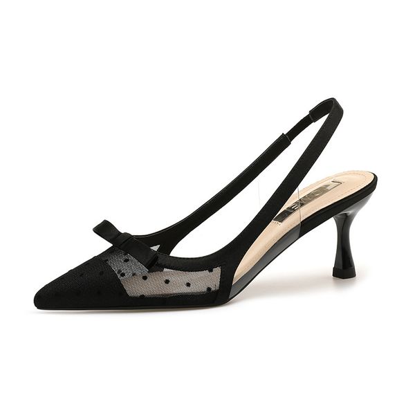 

2021 new vero nova malha sandlias de salto alto feminino casual bombas simples confortvel saltos altos r4yc, Black