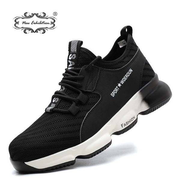 

new exhibition men outdoor steel toe cap safety shoes indestructible work sneaker light weight breathable anti smash boots y200915, Black;brown