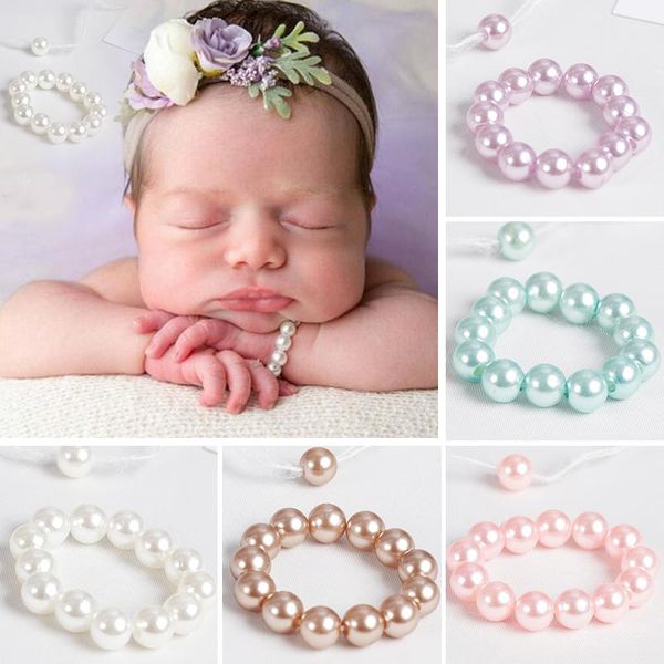 

european and american baby headwear baby headband pearl bracelet newborn cute p hair accessories pgraphy props party sqcqev pingtoy, Slivery;white