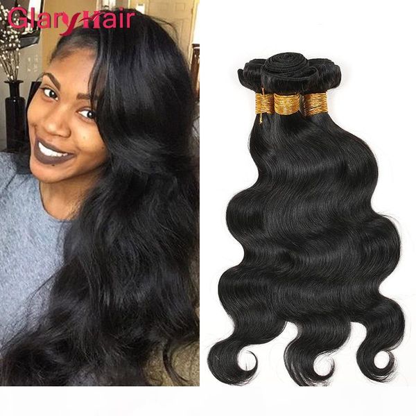 

glary products most popular peruvian hair weave wet and wavy body wave hair weaves 4 pieces mink brazilian virgin hair bundle deals, Black