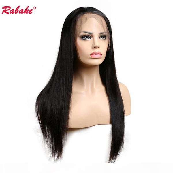 

virgin remy straight full lace human hair wigs rabake brazilian peruvian raw indian malaysian cuticle aligned full lace wig for women, Black;brown