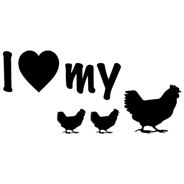 

14.7cm*6.9cm i love my chickens fashion car accessories car sticker vinyl s4-0636
