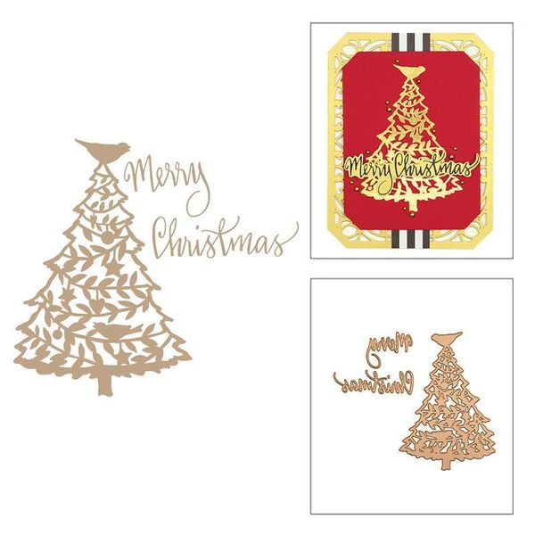 

christmas decorations plaque metal die cutting merry tree leaf1