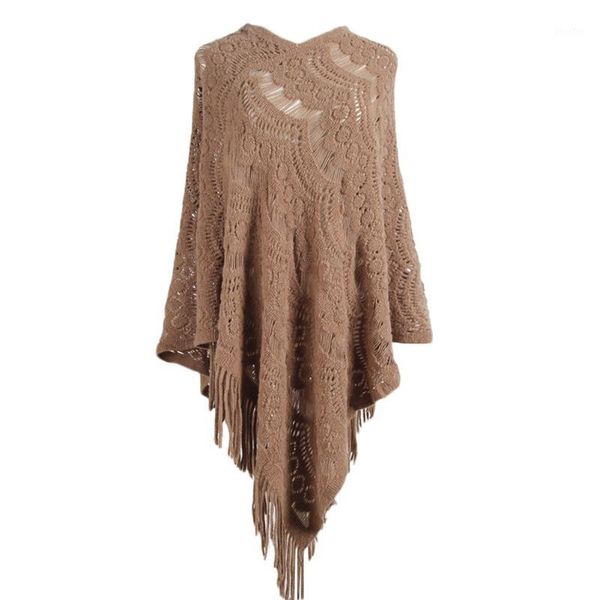 

2018 new winter sweater korean tassel shawl cloak loose batwing sleeve v-neck chic sweater cloak women pullovers1, White;black