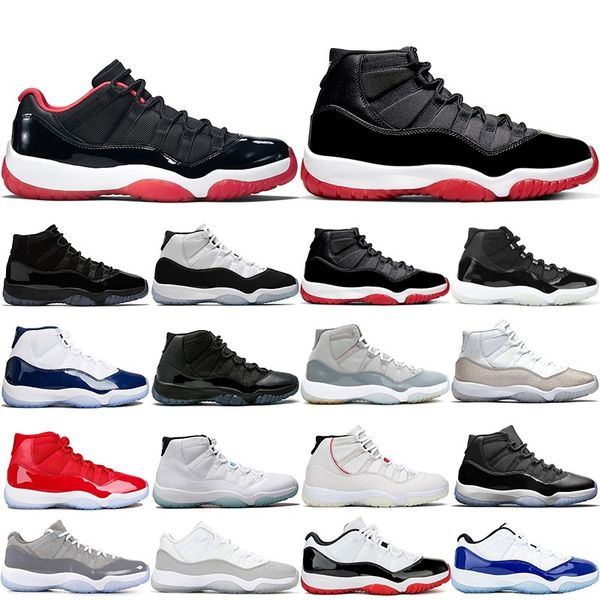 

jumpman 11 11s cap and gown men women basketball shoes 25th anniversaty bred low concord 45 unc trainers sneakers size 36-47, White;red