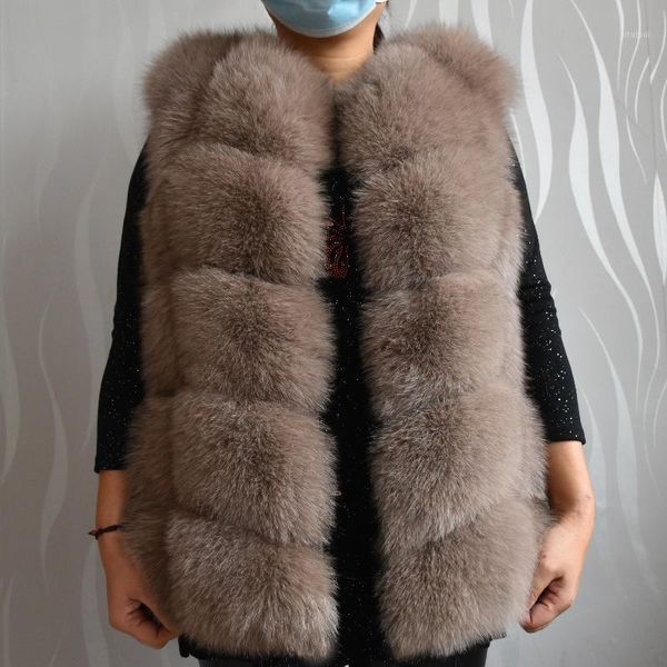 

women's natural real fur 2020 fashion fur coat jacket vest genuine leather coat 00% real vest delivery1, Black