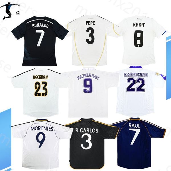 

2001 02 retro real raul soccer jersey 94 95 97 98 99 04 05 07 08 09 10 madrid zidane beckham ronaldo ancient classic football shirt, Black;yellow