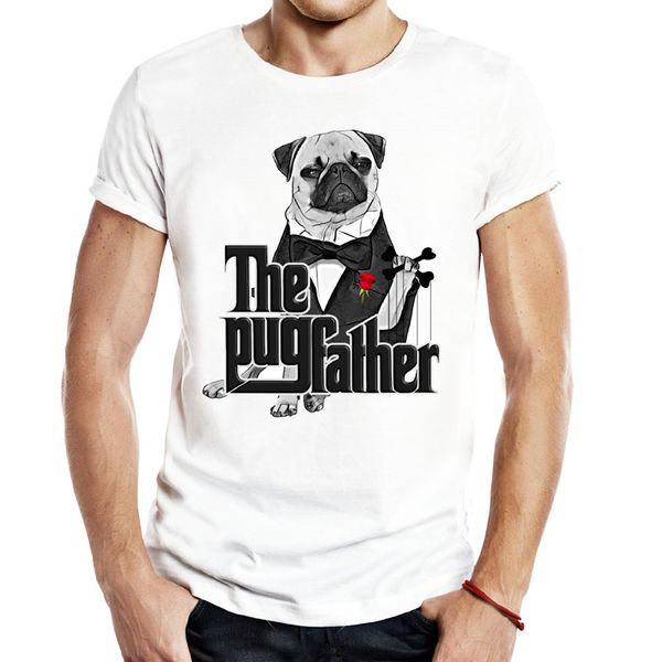 

в casual t дизайнеры балахон крестный отец pugfather мопс мопс мужчины марио пьюзо mobster mob mafia мопсы забавный новизна фильм футболки т