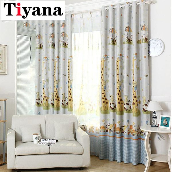 

cute cartoon curtains for bedroom children boys girls kids room giraffe animals custom half shading windows curtain tulle p026d4